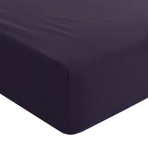 Microfiber Fitted Sheet Mattress Protector Solid Bed Cover Queen Dark Purple